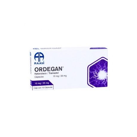 ORDEGAN KETOROLACO/TRAMADOL 10 CAP 10/25MG