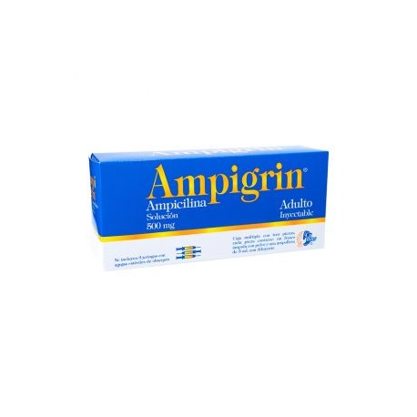 AMPIGRIN ADULTO AMPICILINA/METAMIZOL/GUIFENES 3 AMP 500mg/500mg/100mg/30mg/4mg