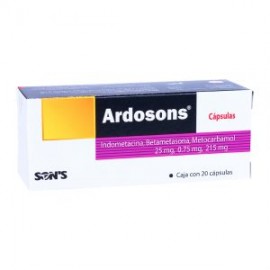 ARDOSONS INDOMETACINA/BETAMETASONA/METOCARBAM 20 CAP 25MG/0.75MG/215MG