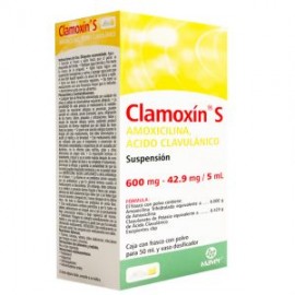 CLAMOXIN S AMOXICILINA/ACIDO CLAVULANICO 50 ML 600MG/42.9MG